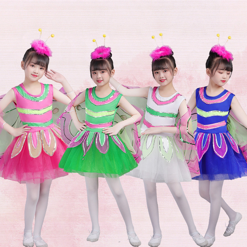 女童跳舞服儿童蝴蝶小孩六一节衣服虫儿演出翅膀表演裙子服装舞蹈