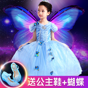 儿童生日礼服衣服冰雪奇缘灰姑娘蓬蓬裙女童服装白雪公主裙演出服公主裙演出服