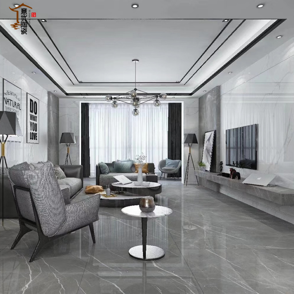佛山大板瓷砖900x1800客厅灰色通体大理石防滑耐磨地板砖背景墙砖