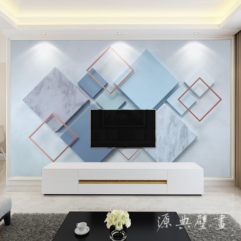 8d电视背景墙现代简约几何图案壁纸5d立体墙纸客厅装饰墙布3d壁画