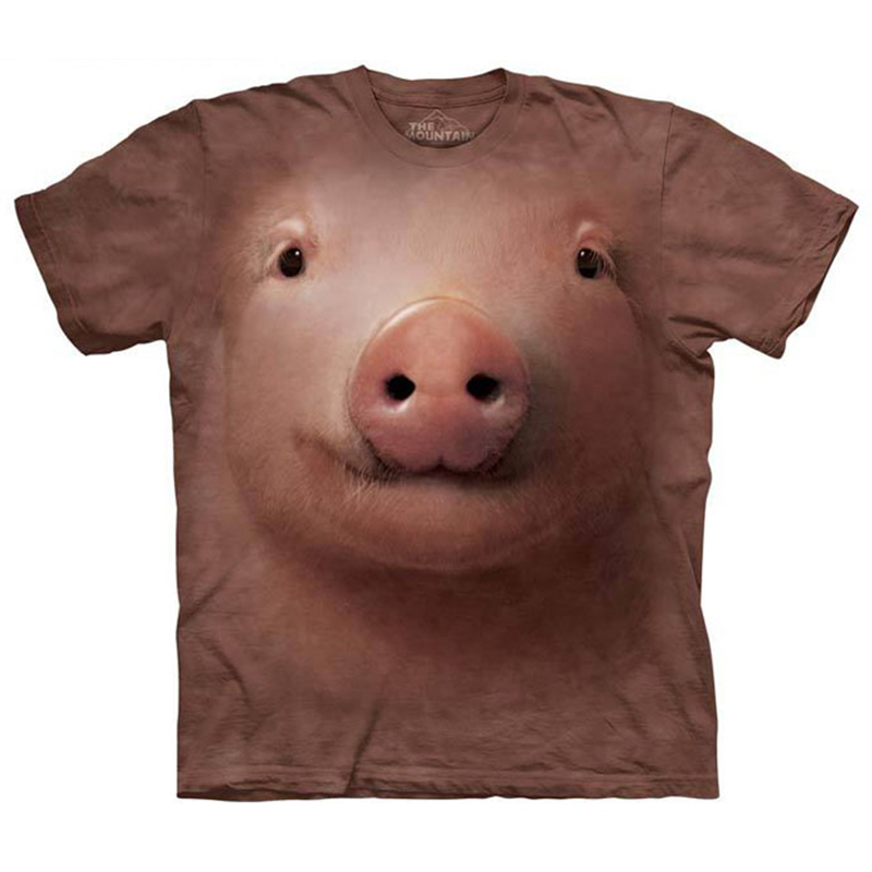 美国猪头图案宽松短袖大码