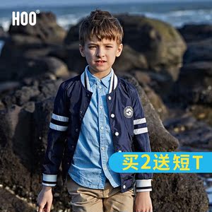 hoo男童春秋休闲外套童装中大童棒球服 2017春季新款儿童开衫上衣儿童休闲服