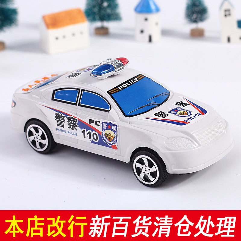 创意新款拉线110警车 好玩的警察儿童玩具车男孩新奇礼物迷你汽车