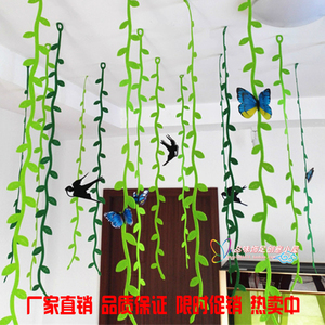 幼儿园春天装饰品走廊教室吊饰商场店铺空中挂饰藤叶柳条燕子蝴蝶幼儿园挂饰