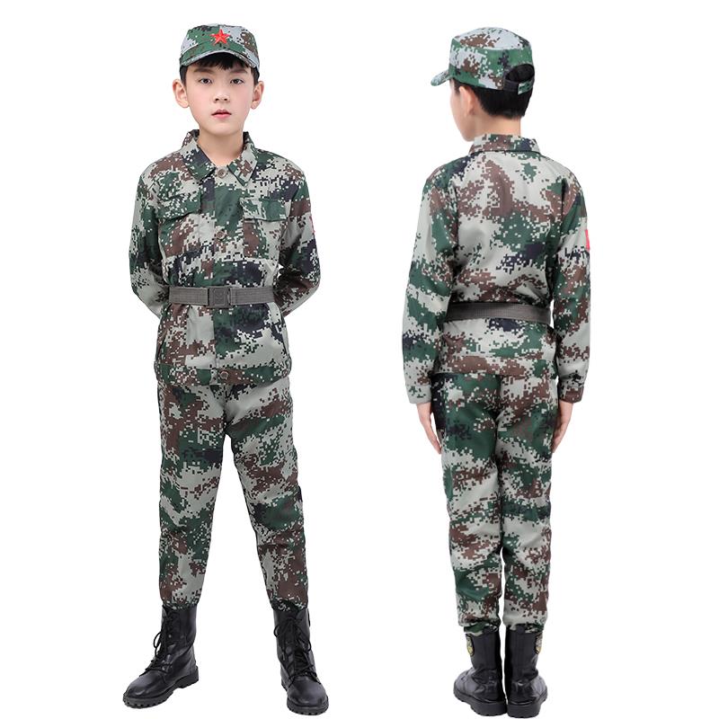 儿童军装男女童装陆军海军空军特种兵服装夏季短袖迷彩服套装10岁