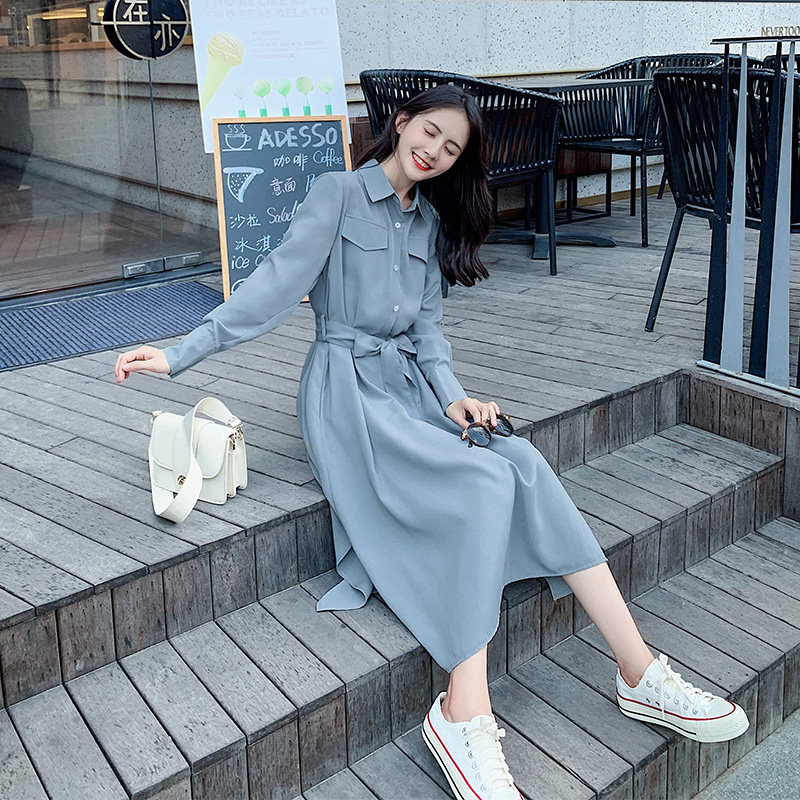 衬衫连衣裙法式气质女神范衣服收腰显瘦2020春装新款仙女超仙森系