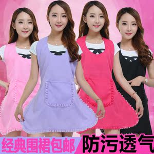 韩版可爱时尚美容美甲工作服围裙定制定做围腰厨房家居奶茶母婴店围裙定做