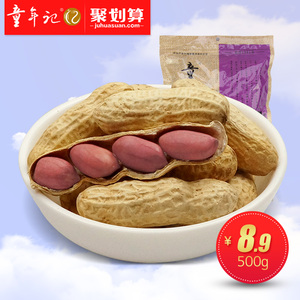 童年记 长白山原味花生 精装大包500g 红皮花生休闲零食坚果炒货花生坚果