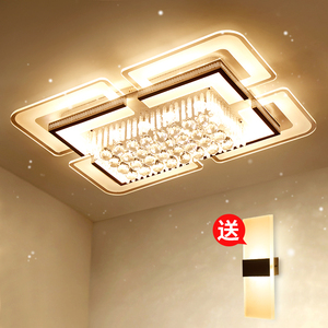 客厅灯简约现代大气家用长方形水晶灯北欧LED吸顶灯卧室灯具餐厅吸顶灯