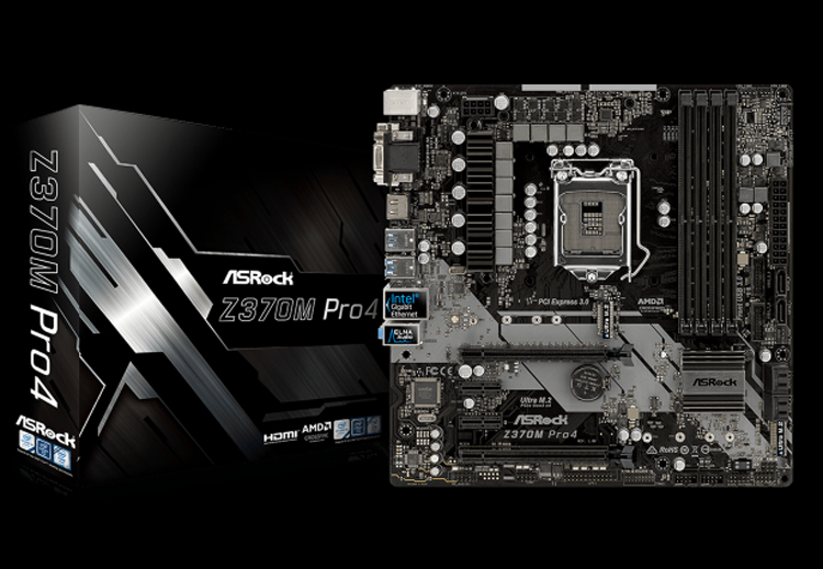 asrock/华擎科技z370m-pro4 主板 台式机 游戏主机 i3 i5 i7