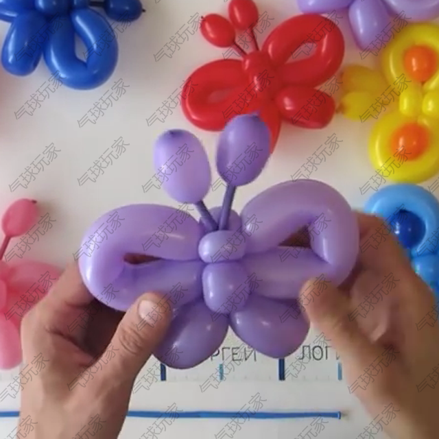 气球玩家魔术气球长条气球造型编织视频教程-小蝴蝶[0050014]