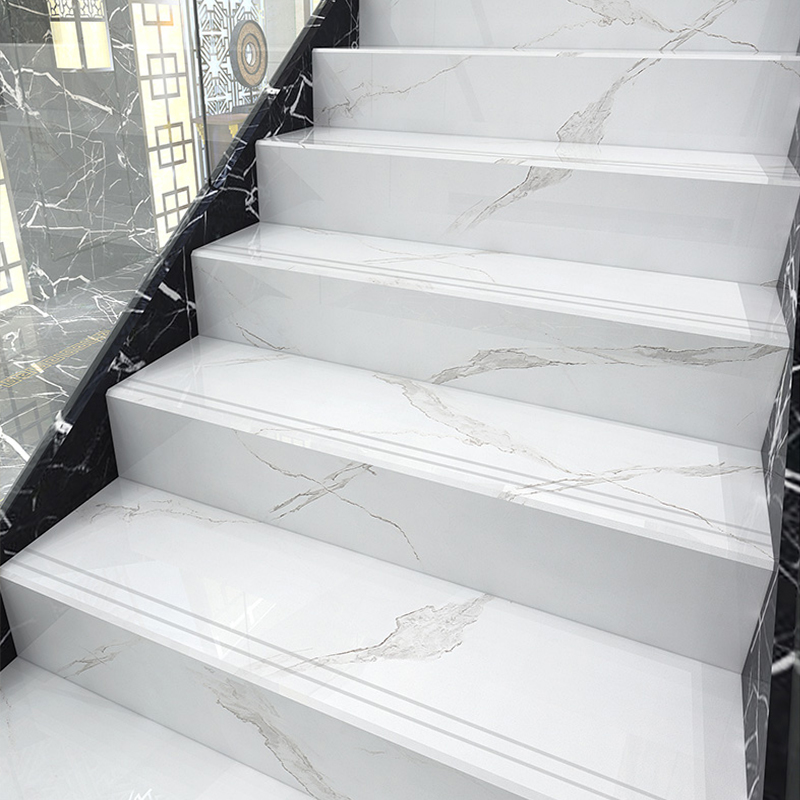 仿大理石楼梯踏步瓷砖通体470x1200一体式防滑梯级地板砖广东佛山