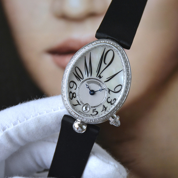 高贵典雅那不勒斯奢华精致镶钻织缎表带自动机械皇后王后女表手表