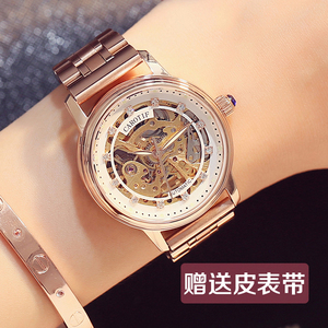 卡罗蒂夫正品手表时尚潮流机械表女表全自动镂空腕表精钢防水夜光女士手表