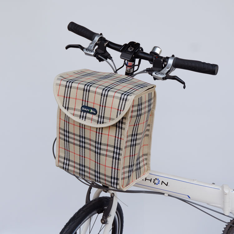 折叠自行车篮子方形车筐带盖帆布小米滑板电动车菜蓝子车篓前框