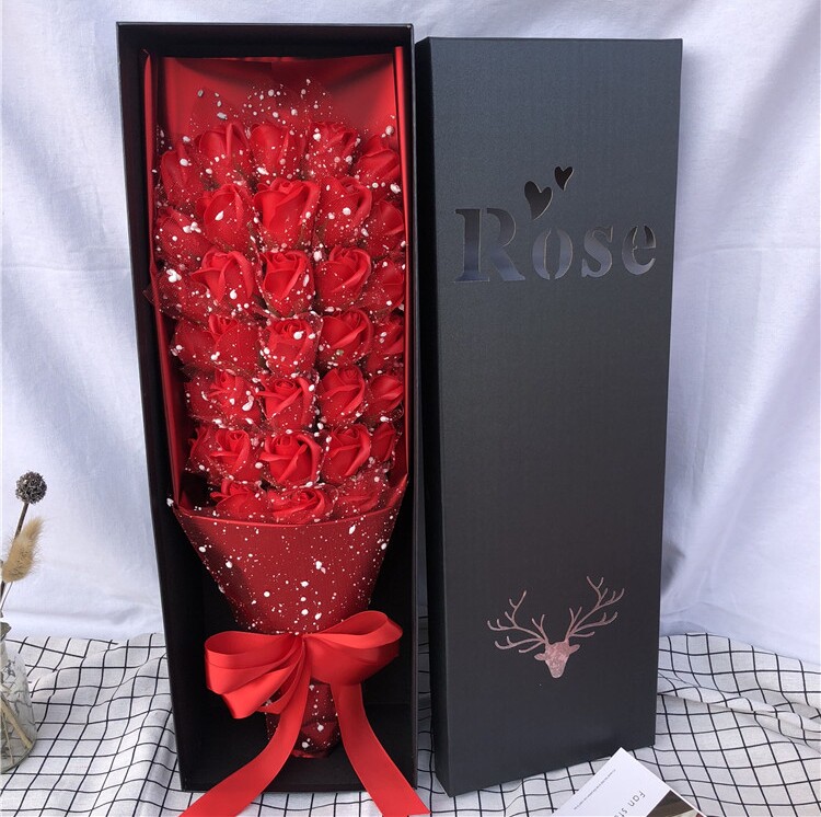 香皂花礼盒 创意浪漫生日礼玫瑰花束圣诞情人节diy礼物送女友礼品
