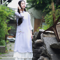 茶禅道韵-茶禅道韵禅服女居士长裙连衣裙茶人