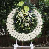 丧事白事花圈 悼念花圈 葬礼花篮 殡葬鲜花用品