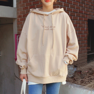 东大门ulzzang秋季新款连帽刺绣卫衣女 宽松bf学生chic帽衫外套潮秋季外套女