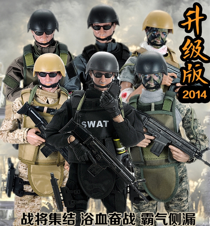 军事模型玩具大兵1/6二战特种警察部队兵人玩偶战士手办关节可动