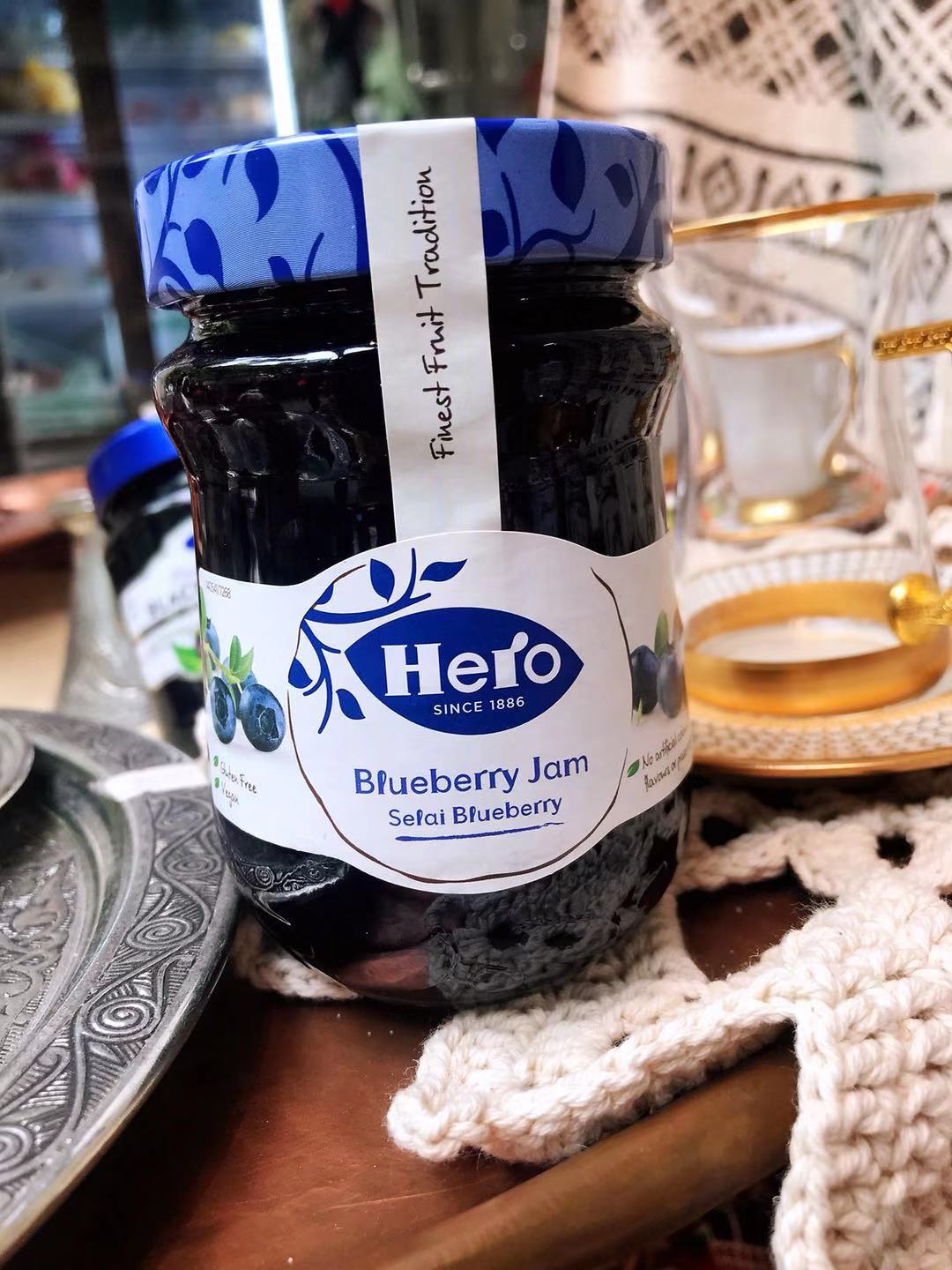 德国蓝莓果酱健康blueberry jam340g早餐可与芝士同涂抹 抹面包