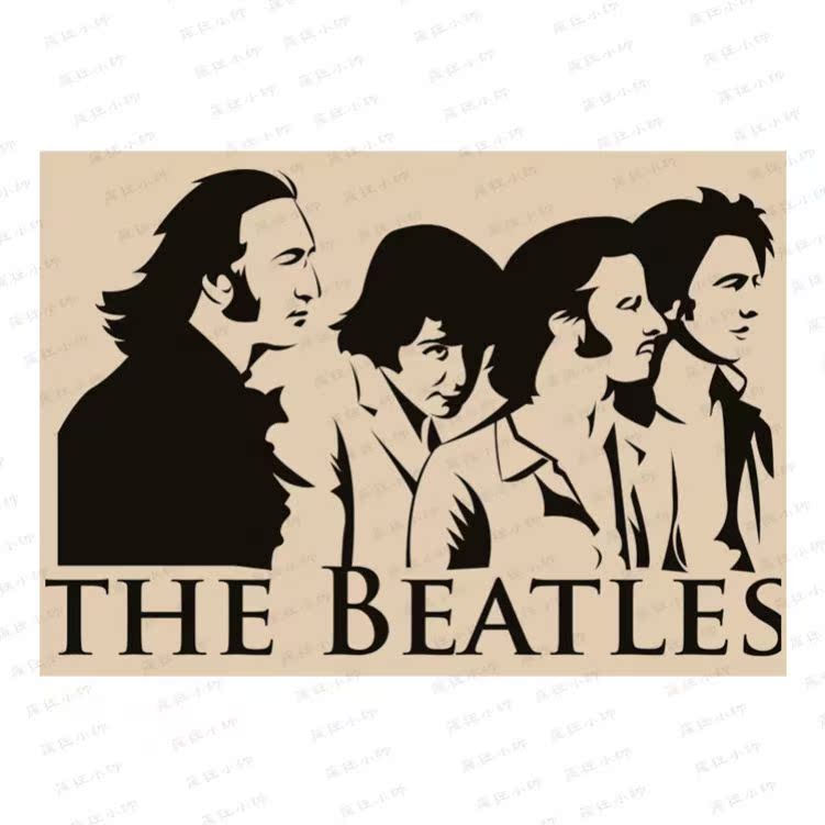 甲壳虫披头士乐队海报the beatles 复古牛皮纸摇滚音乐海报装饰画