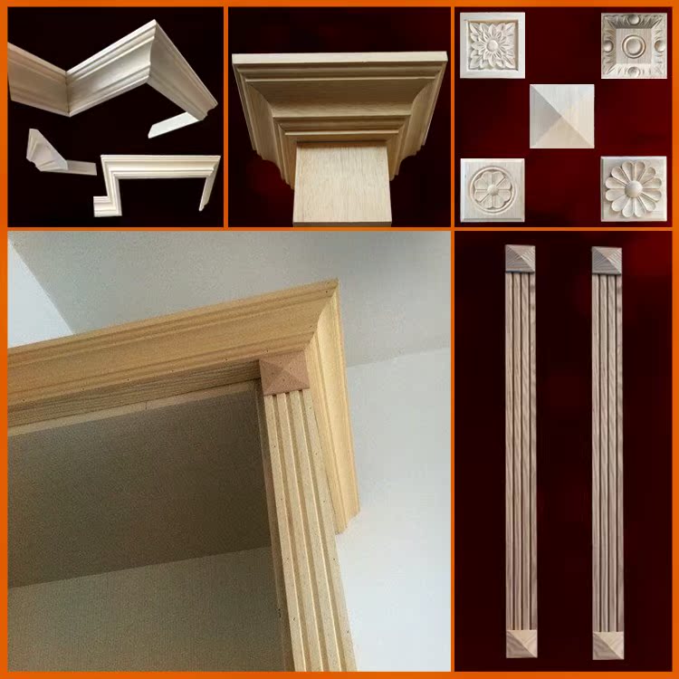 天然实木欧式线条罗马柱组合顶线衣柜橱柜顶角线装饰线条收口线