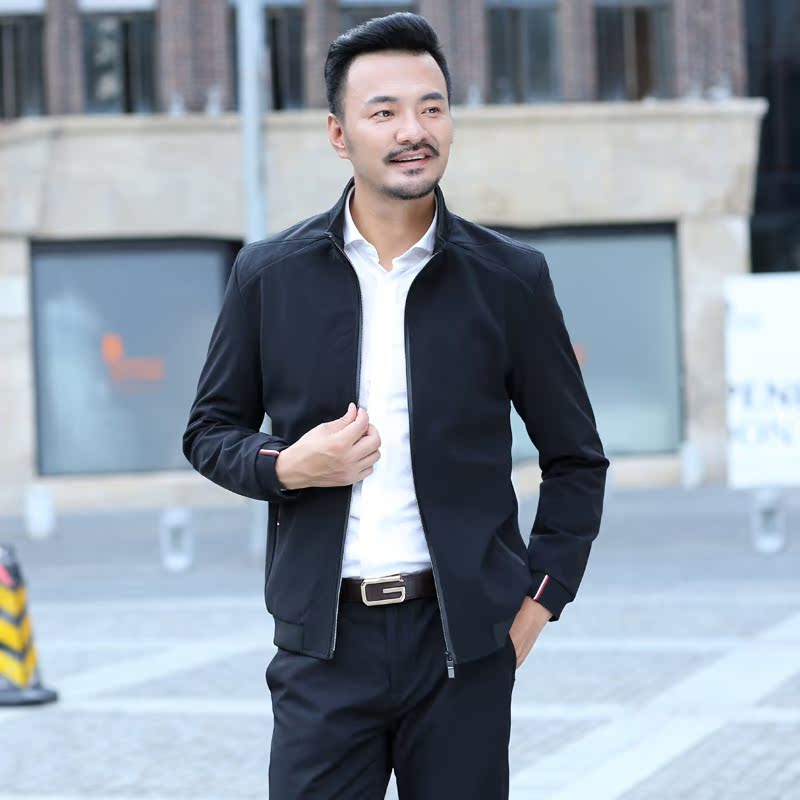 2017秋冬季新款男士夹克男装外套40岁50中年