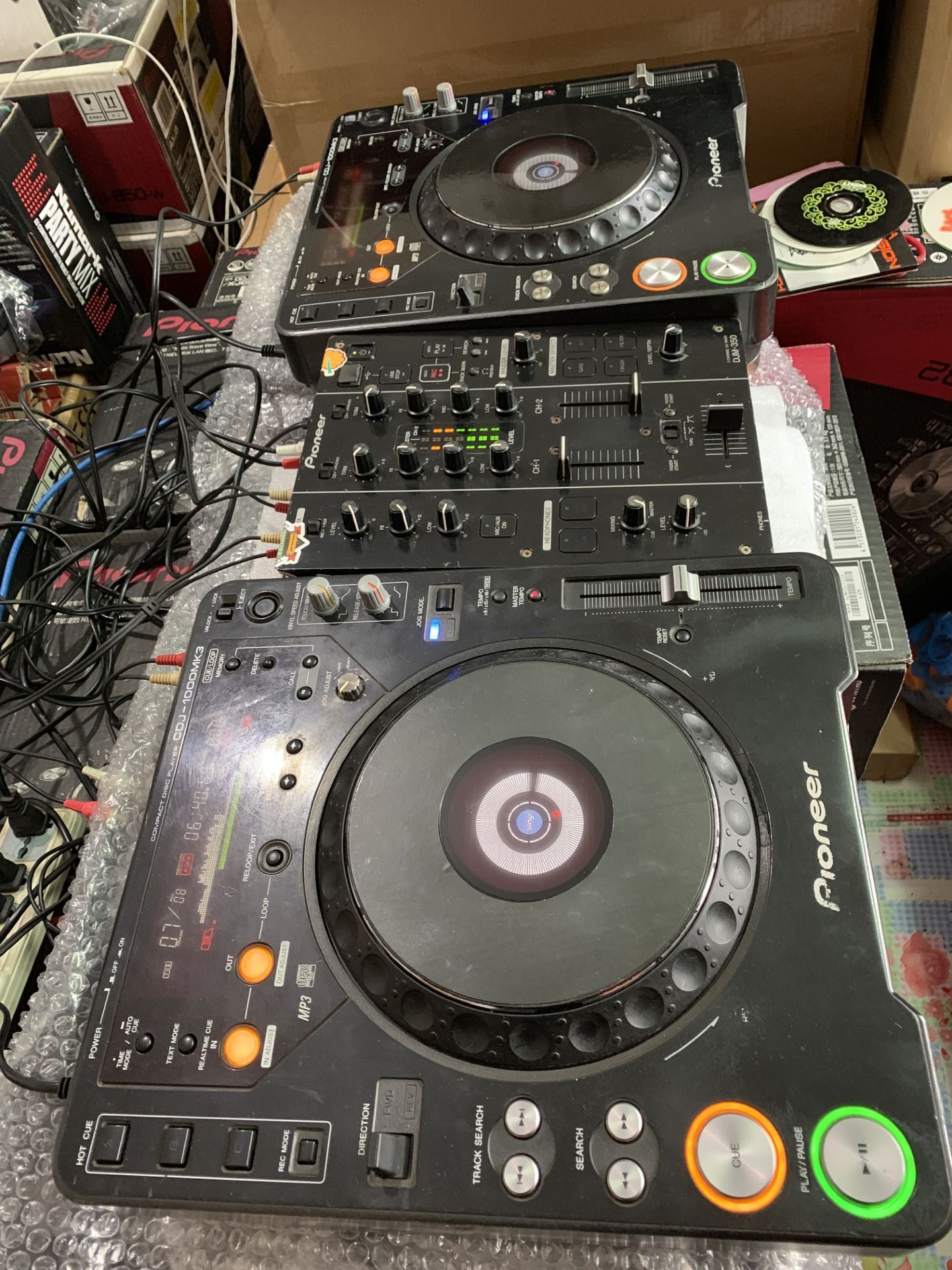 二手dj设备先锋pioneer cdj1000mk3打碟机一对 djm350混音台一套