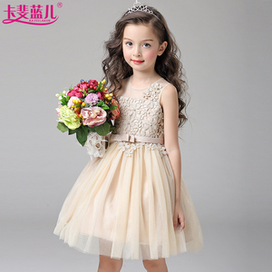 女童夏装裙子儿童生日蓬蓬裙花童礼服夏季连衣裙中大童公主裙童装儿童连衣裙