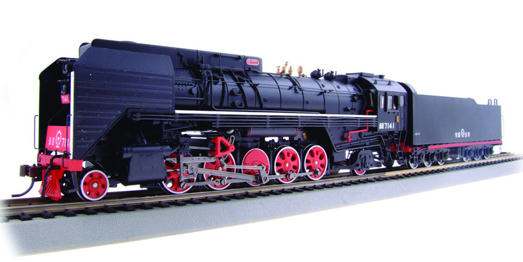 百万城 ct00304 前进型蒸汽机车 #7141集通白段 火车模型