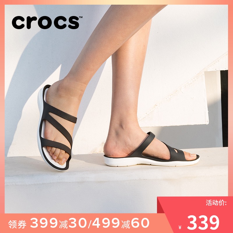 crocs凉鞋女平底沙滩鞋 2020春季新色卡骆驰激浪休闲凉鞋|203998