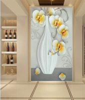 3d立体玄关过道进门走廊餐厅背景墙壁纸无缝