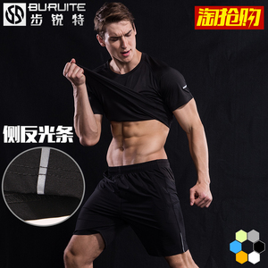 运动套装男潮夏季薄款跑步健身速干短袖T恤短裤五分裤运动服套装夏季运动服