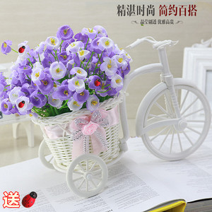 包邮 现代创意摆件 塑料藤编花车 家居饰品 客厅装饰品 新房摆设家具饰品摆件