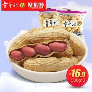 童年记长白山原味花生500g*2袋独立小包红皮花生休闲休闲坚果炒货花生坚果