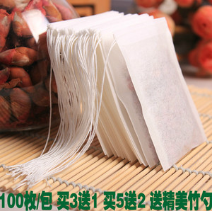 包邮100个6*8cm抽线茶叶袋泡茶袋滤纸袋过滤袋一次性茶包袋茶叶包茶包袋