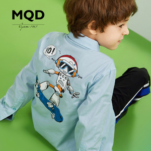 MQD马骑顿童装男童卡通长袖衬衫 韩版休闲衬衫 2017秋季新品儿童衬衫