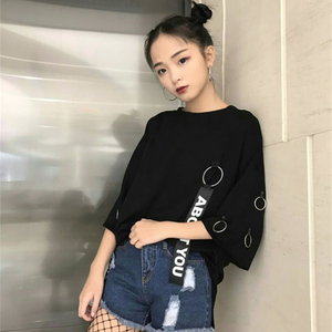 中长款韩版ulzzang宽松短袖T恤夏季女装打底衫bf风原宿学生上衣潮女装夏