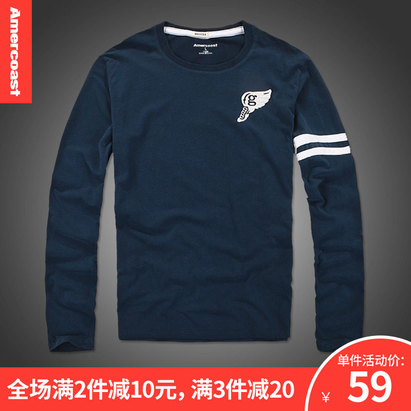 af男长袖t恤纯棉做旧薄款宽松潮