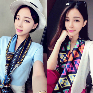小丝巾春秋季百搭女士韩国领巾围巾装饰时尚领带长款纱巾夏季潮围巾