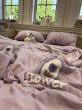 Хлопковая вышивка в воде фиолетовые тюльпаны