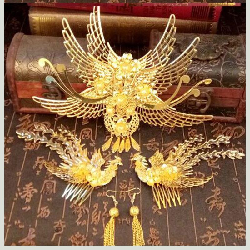 舞台凤钗女童唐装戏曲古典仙美簪子超仙新款新娘头饰中式秀合服