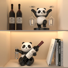 熊猫红酒架摆件酒柜组合轻奢客厅餐边柜书架装饰酒托杯架乔迁礼品