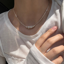 Природная пресная вода жемчужное ожерелье девушка серебряная ключица цепочка шея девушка подарок на день рождения