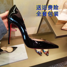 Оригинальные женские туфли CL, высокие каблуки, кожаные наконечники.
