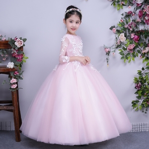 六一儿童礼服公主裙花童走秀礼服女童婚纱裙主持人晚礼服蓬蓬裙夏女童礼服