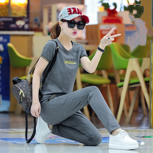 夏季纯棉乔丹运动服套装女夏361T恤女士短袖品牌卫衣休闲两件套品牌运动服