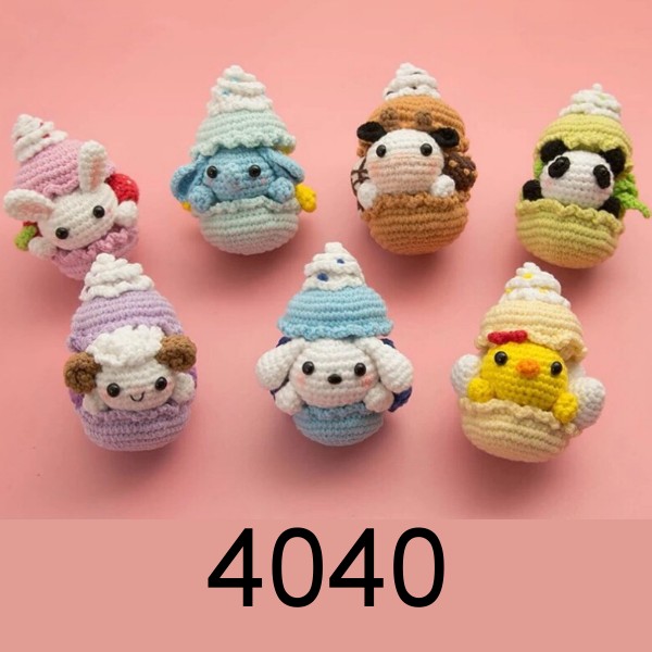 【钩针图解】 4040 马卡龙动物乐园 手工制作教程非实物非材料包