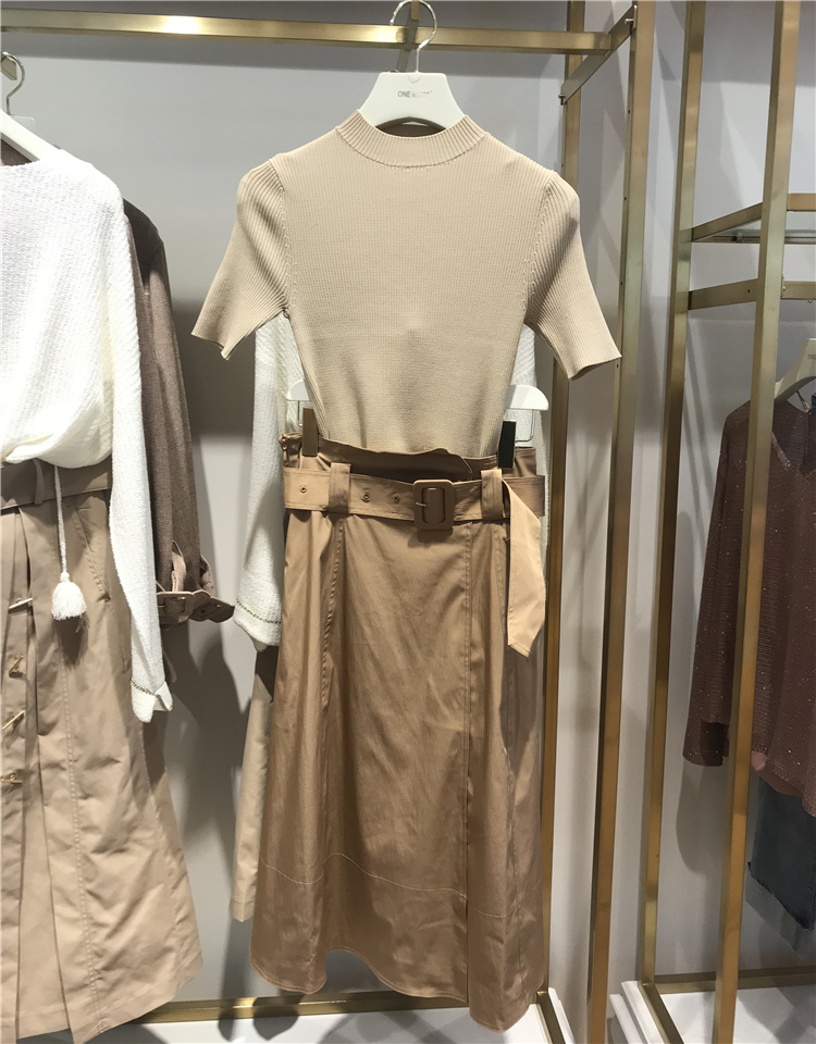 new one more nv新品文墨女装春装毛衣两件套套装半裙a1be9307b05